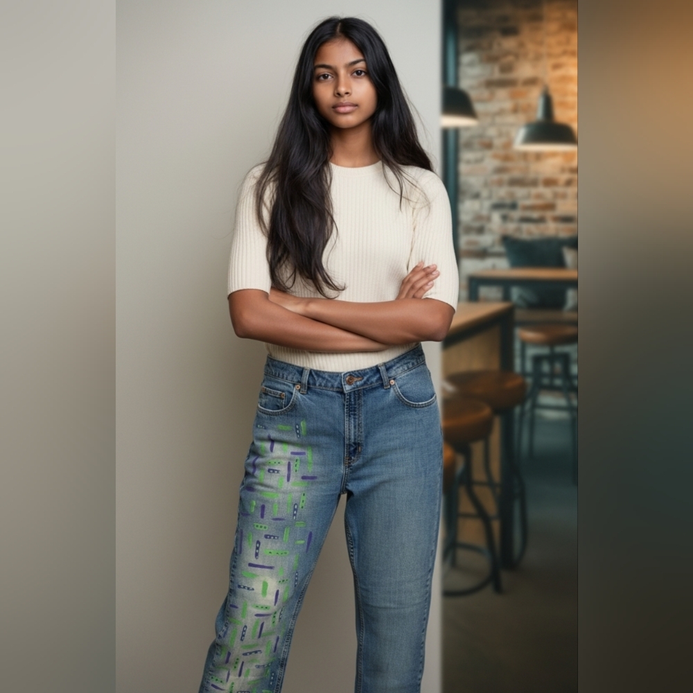 🎨👢 Old Navy Boot Cut Jeans with Hand-Painted Design 👢🎨